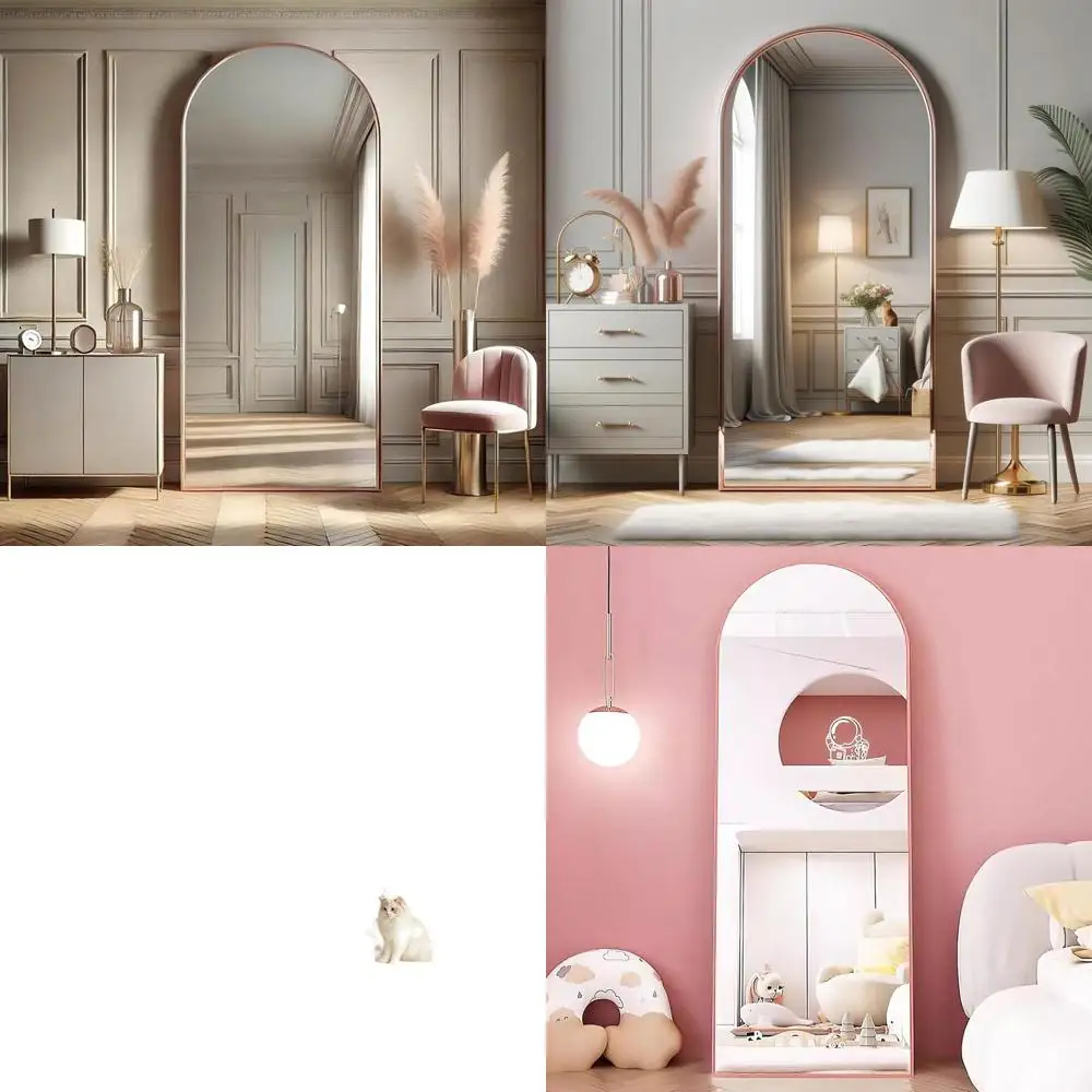 

Напольное арочное зеркало в розовом цвете, ударопрочное, в полный рост, 64x21 дюймов