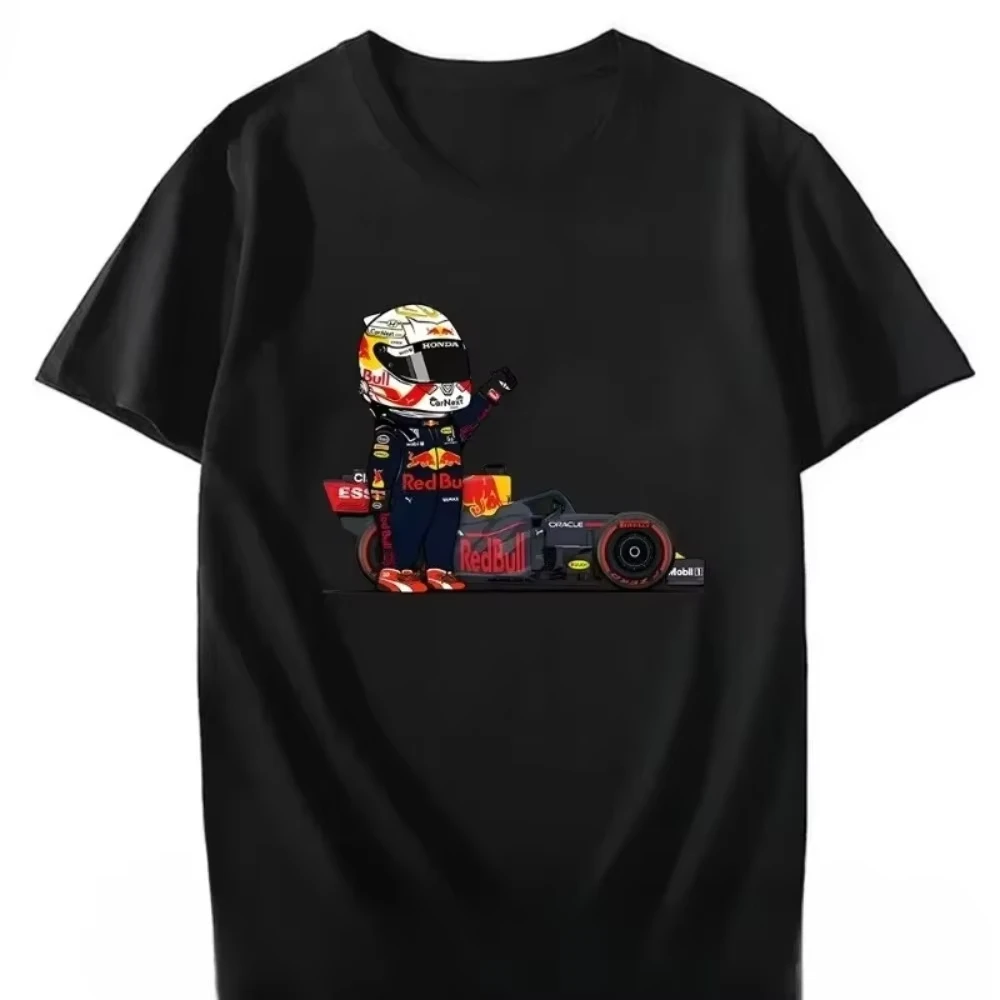 

2025 The Latest Hip-hop Original Racing Print T-shirt for Summer Men, Short-sleeved and Fashionable Oversized Round-neck T-shirt