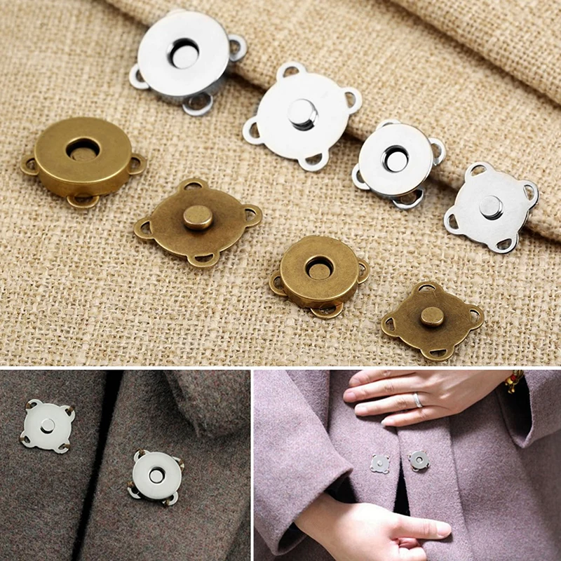 

10 Sets 14 Mm-18 Mm Magnetic Buttons Bags Magnet Automatic Adsorption Buckle Metal Buttons Snaps Wallet Buttons