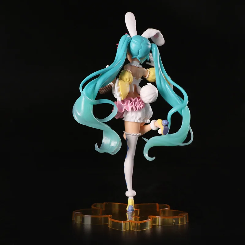 Figuras de acción de Hatsune Miku, modelo de muñeca de Pvc Kawaii, Orejas de conejo, adornos de colección, juguetes de navidad, regalos, 23CM