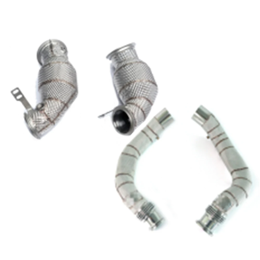 Car Exhaust Stainless Steel Exhaust System High Flow Downpipe for  M8 F92 F93 2019+4.4T S63 Head+Front Car Accessories