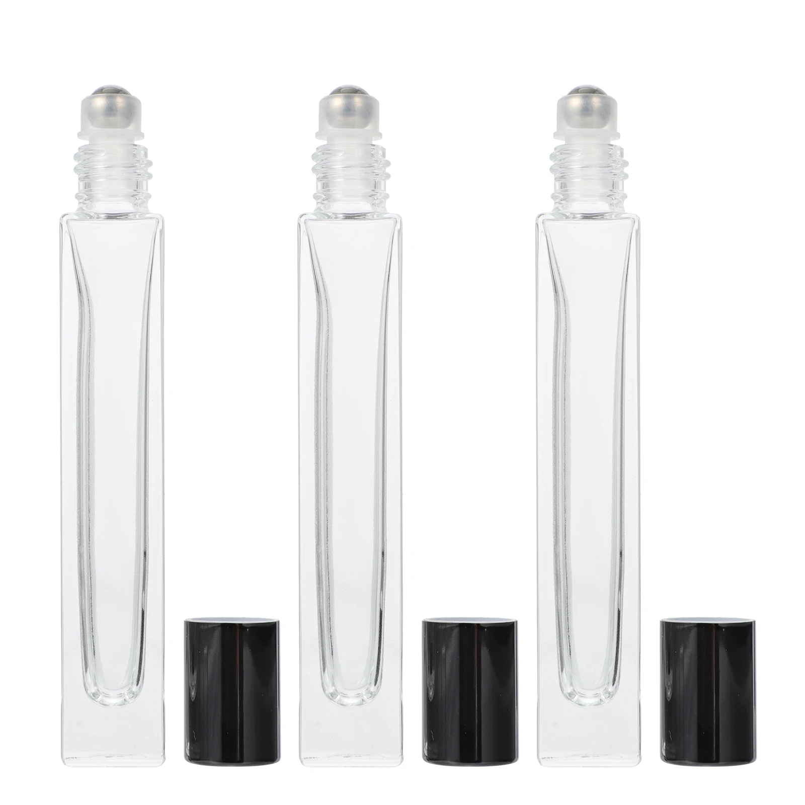 

5Pcs Essential Oil Roller Bottles Transparent Glass Leakproof Roll-on Bottles Ideal for Perfume Massage Oil Body Care