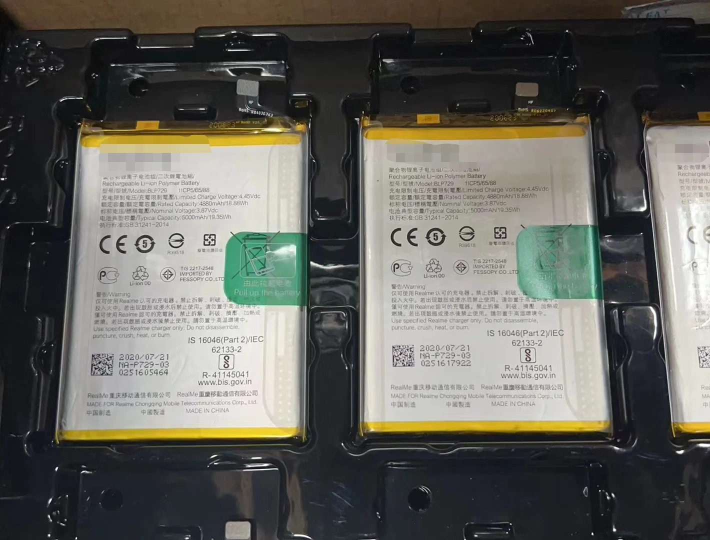 100% Original New High Quality Battery For OPPO Realme 5pro Realme 5 C3 5i C11 5S C21 BLP729 Large Capacity New Battery