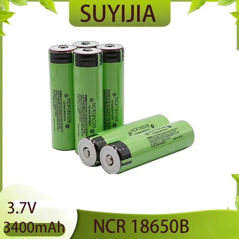 100% New Original NCR 18650B Battery 3.7V 3400mah Rechargeable Li-ion Tip Battery for Lamp Flashlight Power Tools Torch Headlamp