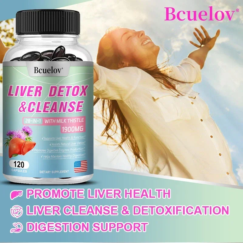 Fatty Liver Cleanse & Liver Detox Supplement - 28-in-1 for Men & Women To Support Liver Health & Boost Digestive Enzymes