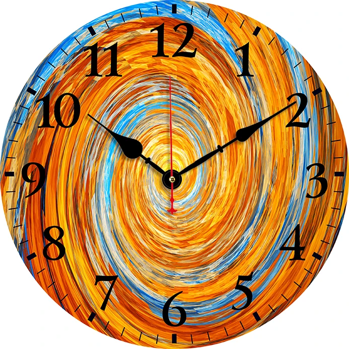 Abstract Art Vortex Wall Clock Kitchen Decor Wall Art Silent Non Ticking Large Round Wall Clocks For Living Room Bedroom Office