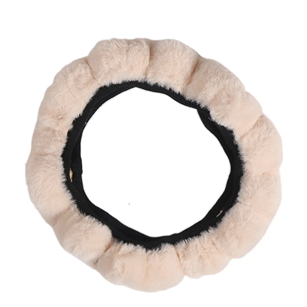 

Warm&Cozy Steering Wheel Cover Soft Elastic Car Steer Wheel Protector Breathable Circular /D Type Universal