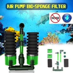 Aquarium Sponge Filters Double Head Foam Practical Filter Fish QS-100A QS-200A Tank Equipment Aquarium Cleaning Tool