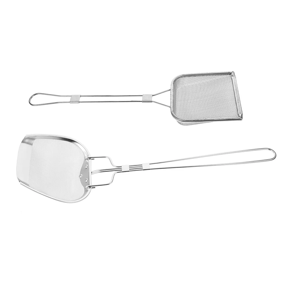 

2Pcs Stainless Steel Oil Strainer Fryer Skimmer Fine Mesh Scoop Deep Frying Tool Kitchen Utensil for Fried Chicken Fries