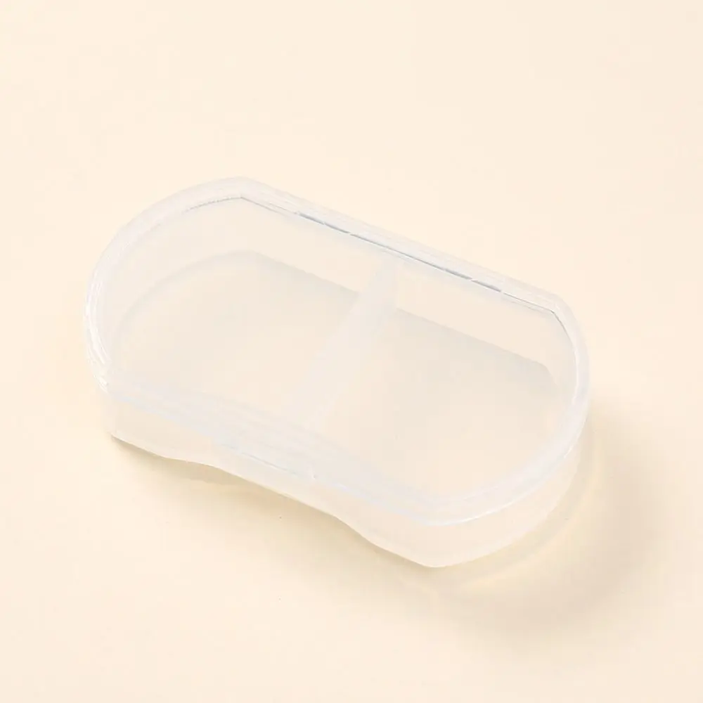 Simple Dust-proof 2-gird Pill Box Snap-on design With Lid Mini Medicine Box Sealed Safety Pill Packing Box Medicine Storage