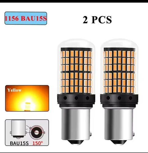 2 uds luz intermitente led para coche canbus py21w 5W P21w bau15s 1156 BA15S T20 W21/5W 3157 1157 bombilla 144smd conjunto de lámpara de señal