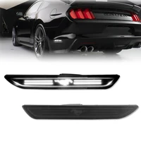 2 uds reflectores de luz LED de posición lateral trasera de coche para Ford Mustang 2015-2023, conjunto de lámparas de marcador lateral de parachoques de guardabarros trasero rojo