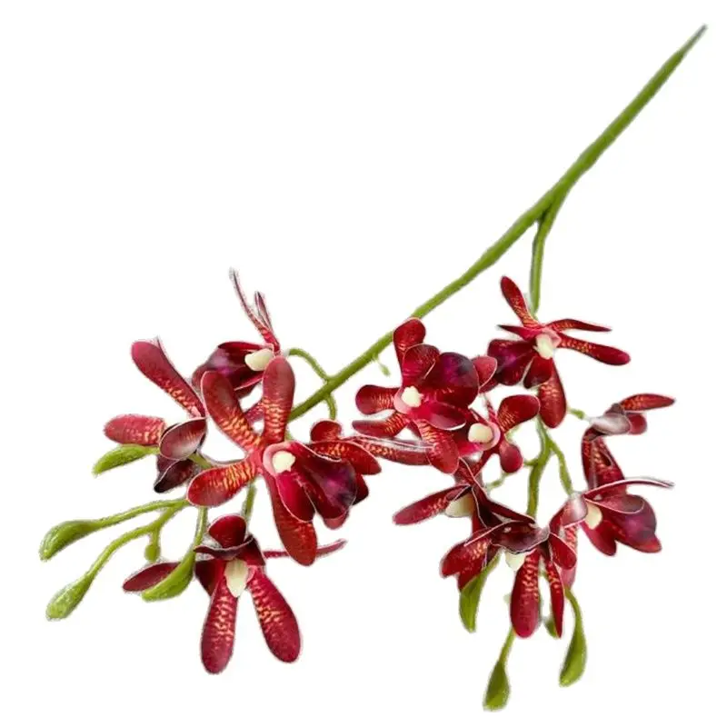 6pcs Real Touch Oncidium 12 Heads Mini PU Cymbidium Orchid Flower Plant