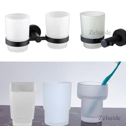 Quadrado e redondo vidro Toothbrush Cup, fosco ou transparente, banheiro Hotel Household