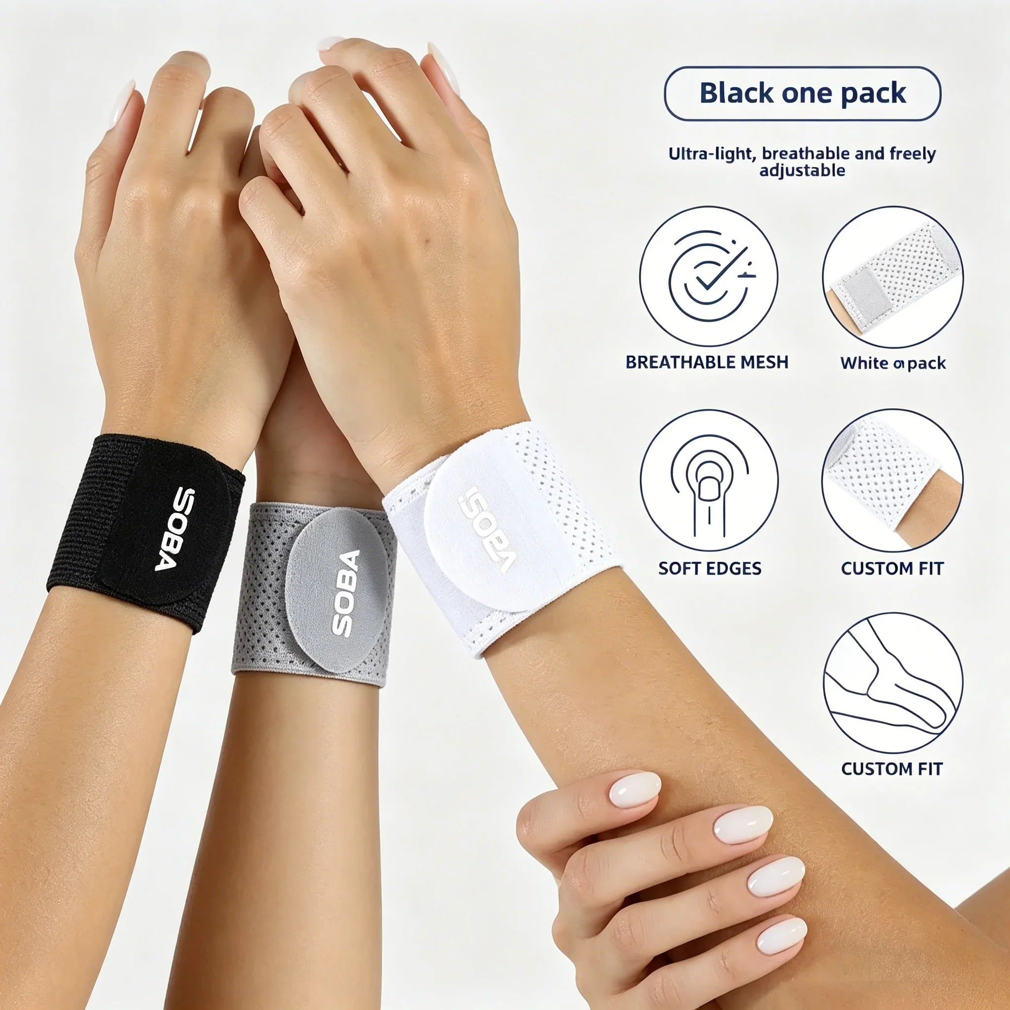 

Adjustable Wrist Brace Breathable Wrist Wraps for Fitness Weightlifting Tendonitis Carpal Tunnel Relief, Wrist Support for Men