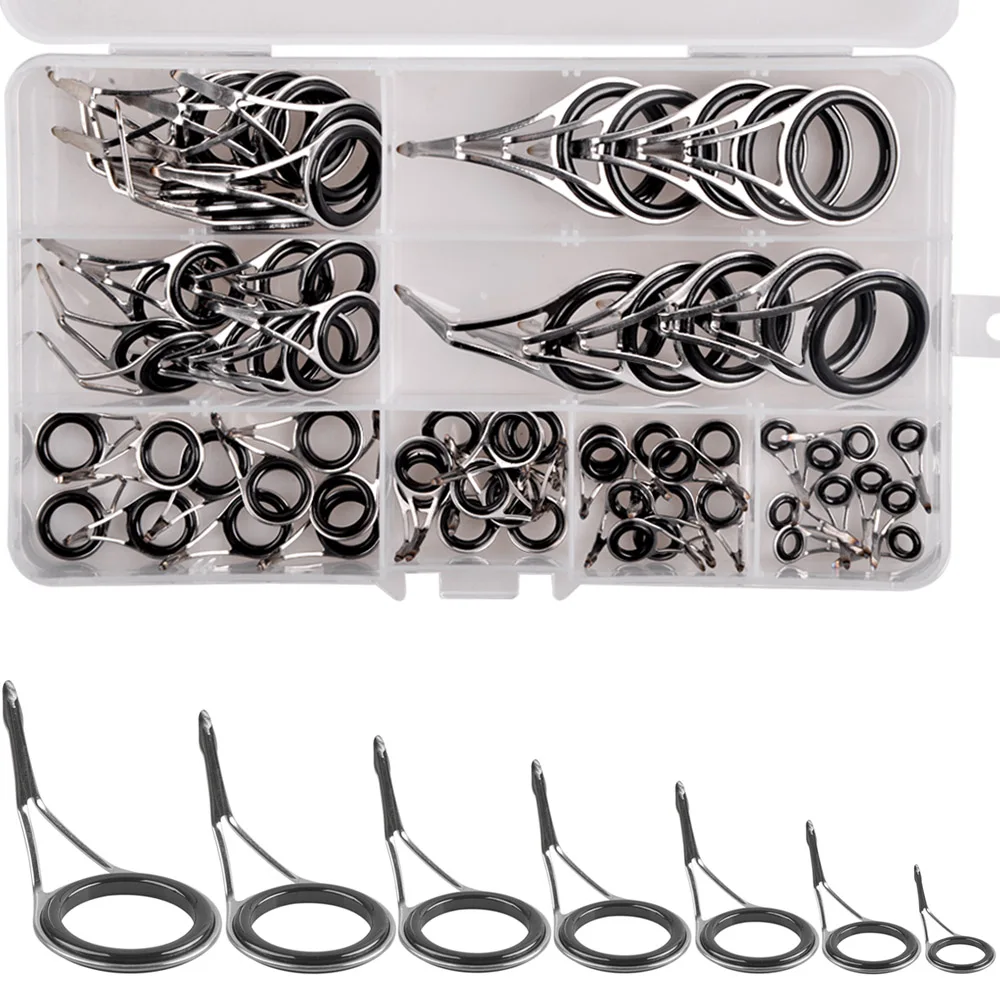 Fishing rod tip repair kit Ceramics rings Fishing rod guides eyelet repair Rod building kit rod replacement Fishing Accessories