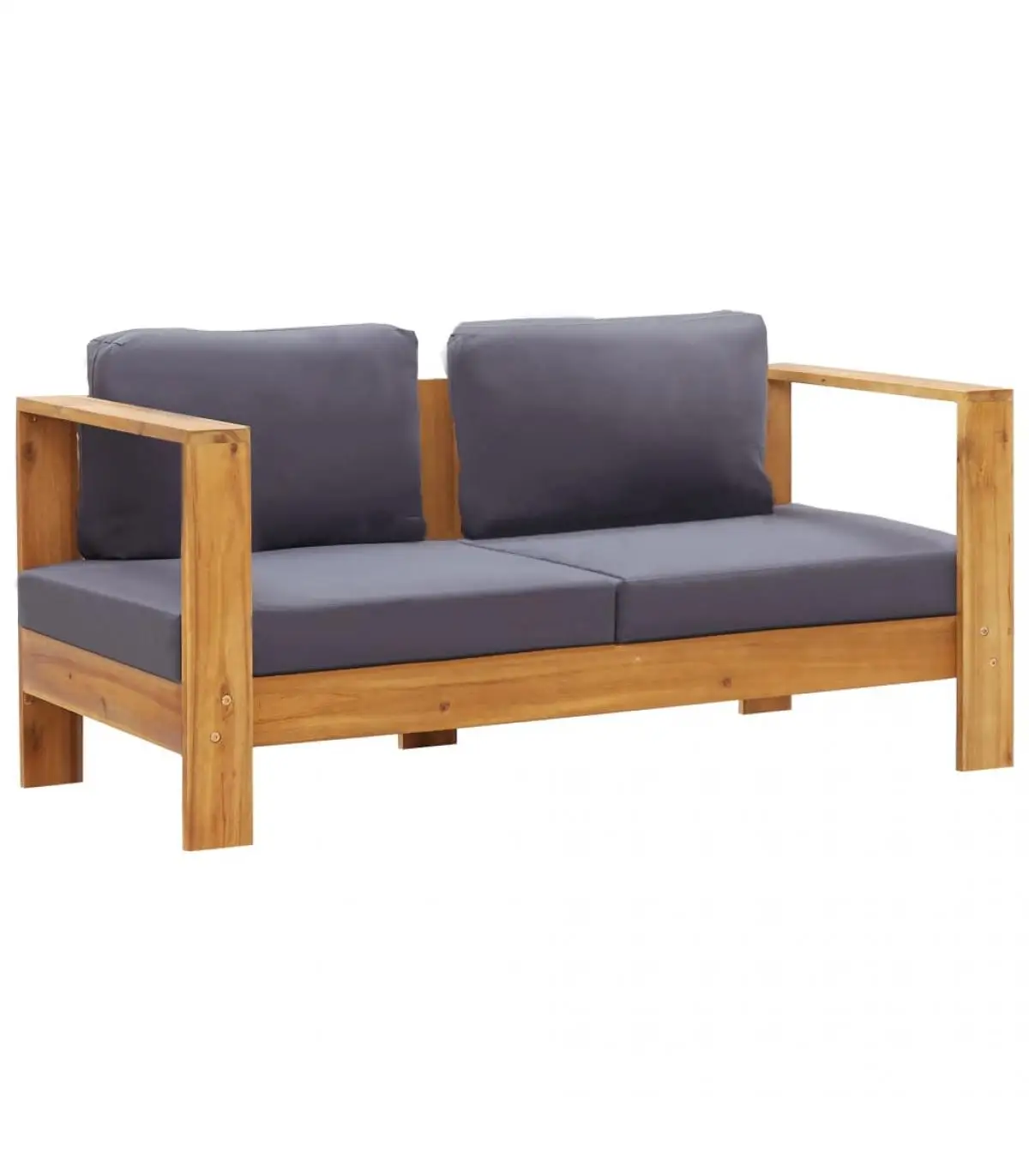 Modular outdoor sofas bench garden sofa and cushions solid wood acacia gray 140 cm