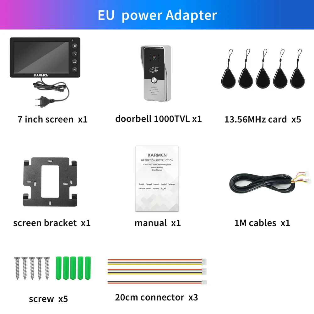 KARMEN-Système d'interphone vidéo filaire avec écran, visiophone domestique, téléphone de porte d'ap