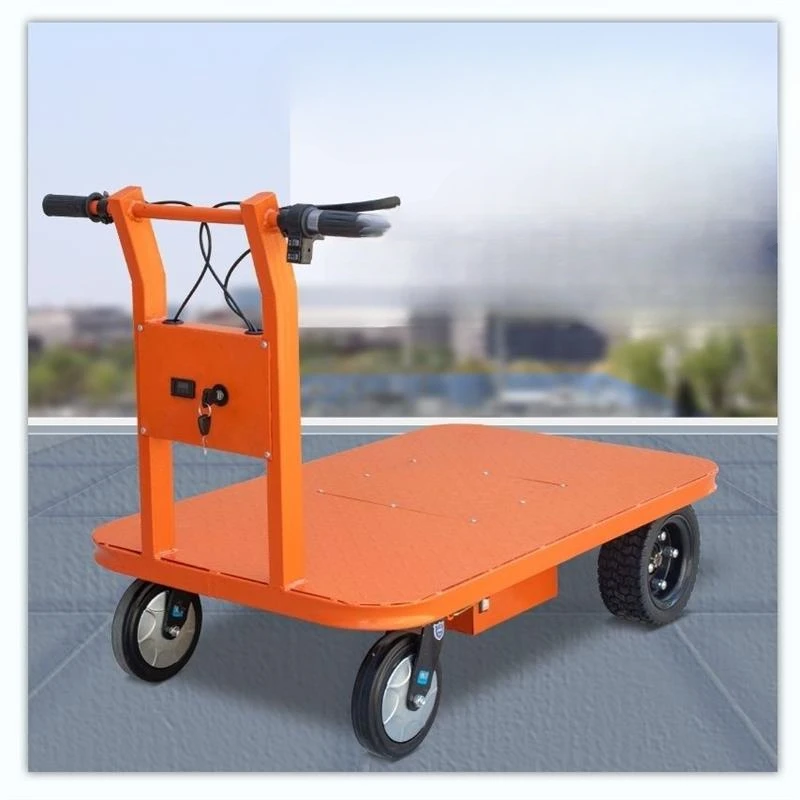 Hand push electric steel special turnover car Thickened warehouse Portable vehicle cart Electric flat car accessories