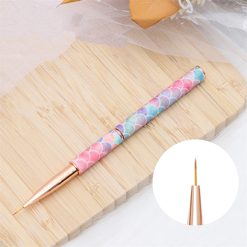 Rainbow Gradient Nail Art Brush Gradient Nail Brush Line Painting Brushes Nails Crystal Acrylic Liner Drawing