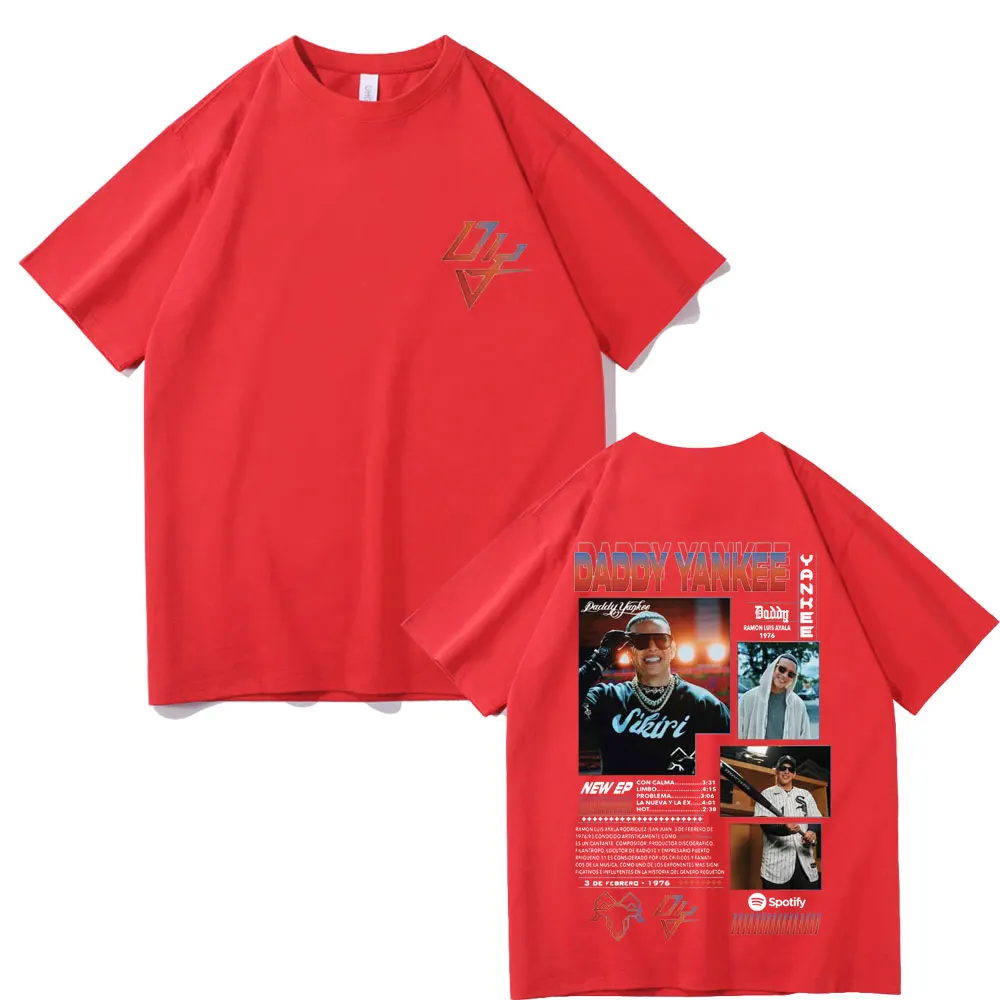 Rapper Daddy Yankee Double Sided Print T Shirts Men's Fashion Vintage Short Sleeve Men Women Hip Hop Trend Oversized T-shirts