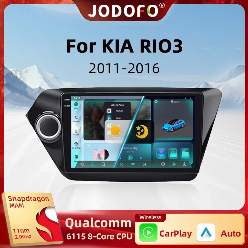 

JUNDOF Android 13 Qualcomm Car Stereo Radio For KIA RIO3 2011-2016 Multimedia Player Wireless Carplay Android Auto WiFi 4G BT