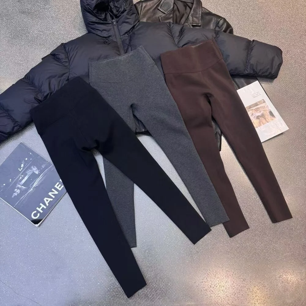 

Брюки для йоги с высокой талией, на подкладке, эластичные, утягивающие, универсальные, базовые, коллекция BOBO Winter, повседневные, с высокой талией