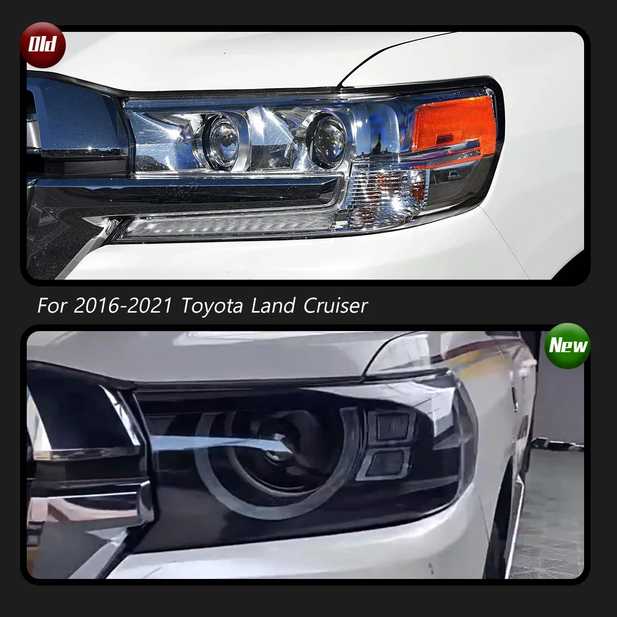 

TYPY Head Lamp for TOYOTA Land Cruiser LED Headlight 2016-2021 Headlights LC200 DRL Turn Signal High Beam Angel Eye Projector