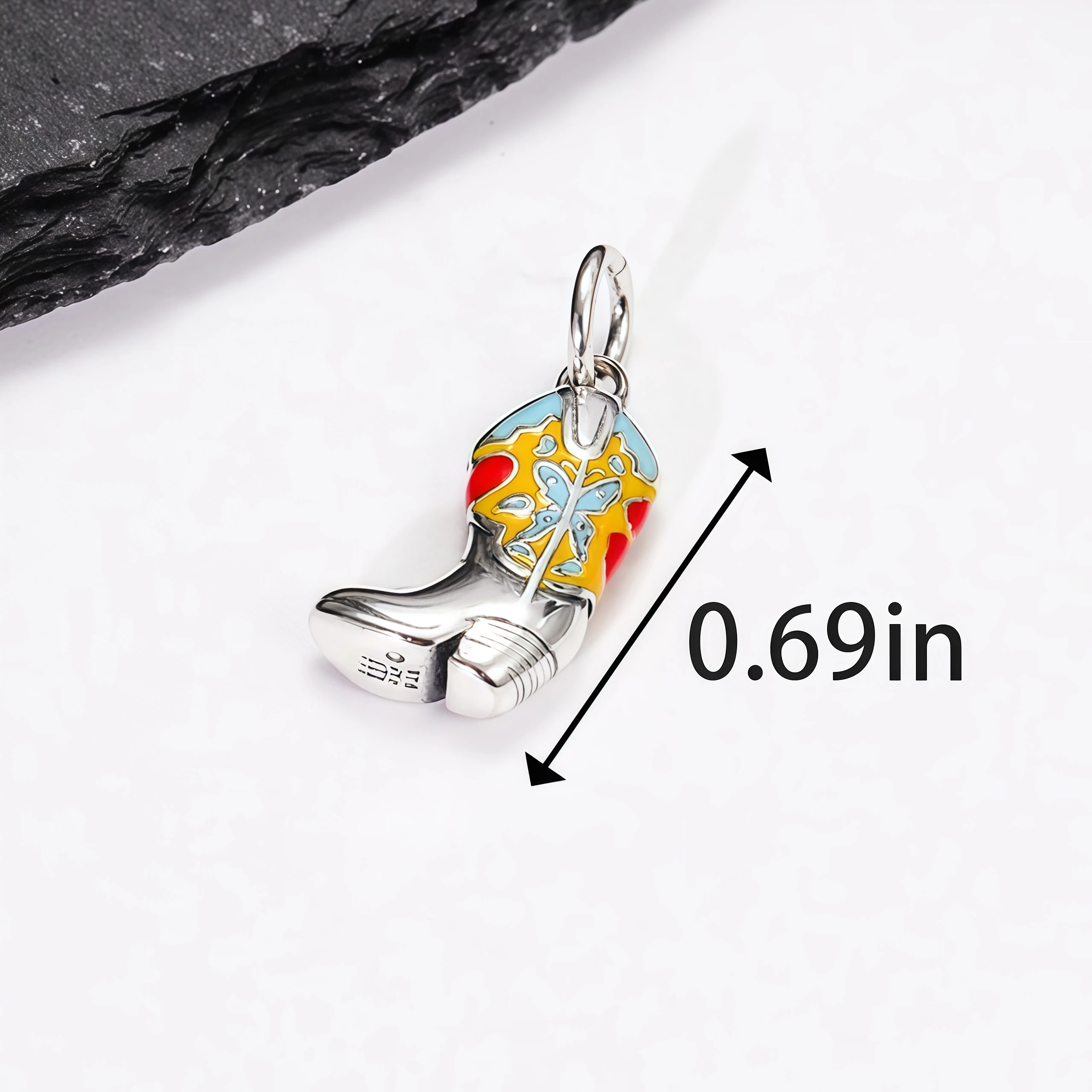 قلادة S925 James Avery Enamel Western Boot Charm يمكن أن تكون قلادة سوار ذاتية الصنع تتطابق بحرية
