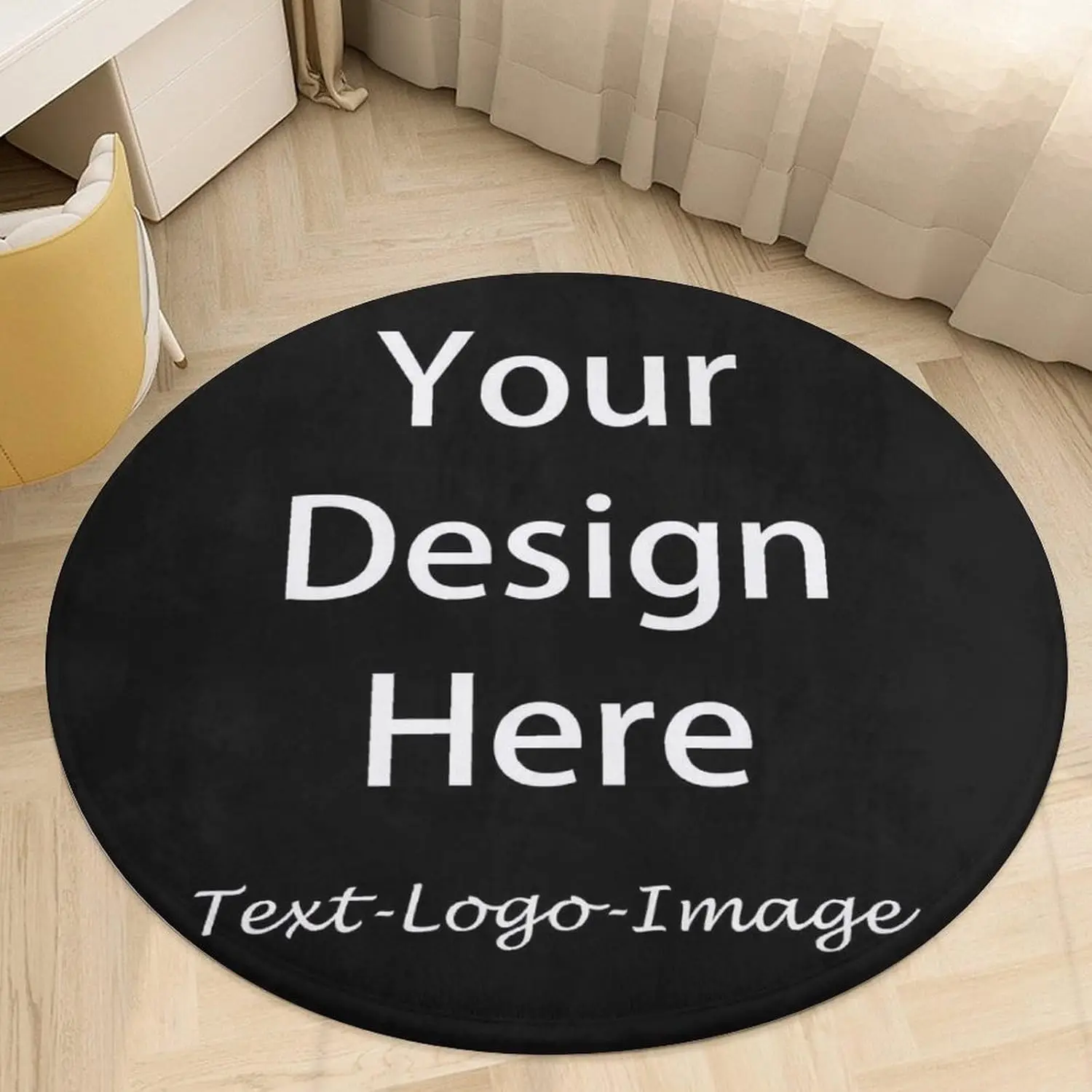 Custom Round carpet Anti-Slip Round Area Rug Large for Home Living Room Bedroom Decor Chair Drum Rug Chair Doormat