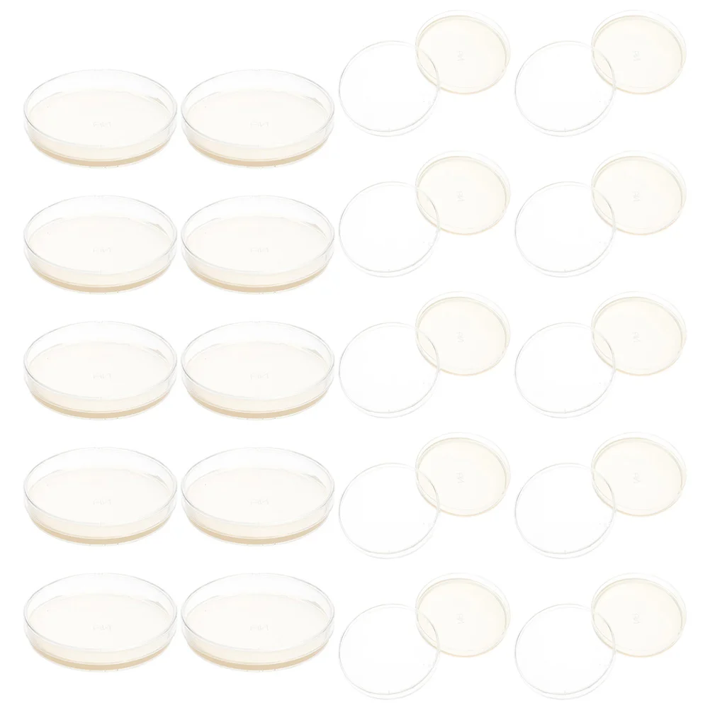 

20 Pcs Agar Plates Nutrient Prepoured Petri Dish with Laboratory Experiment Supplies Cell for Science Toddler