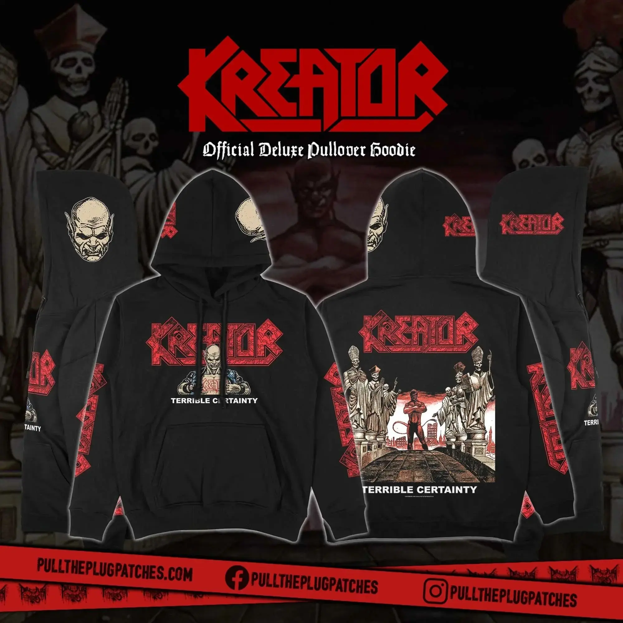 جديد Kreator Rock هوديس طباعة الشرير الهيب هوب الشارع نمط قمصان سويت شيرت بقلنسوة البلوز الخريف الشتاء في الهواء الطلق Y2k رياضية للجنسين #3