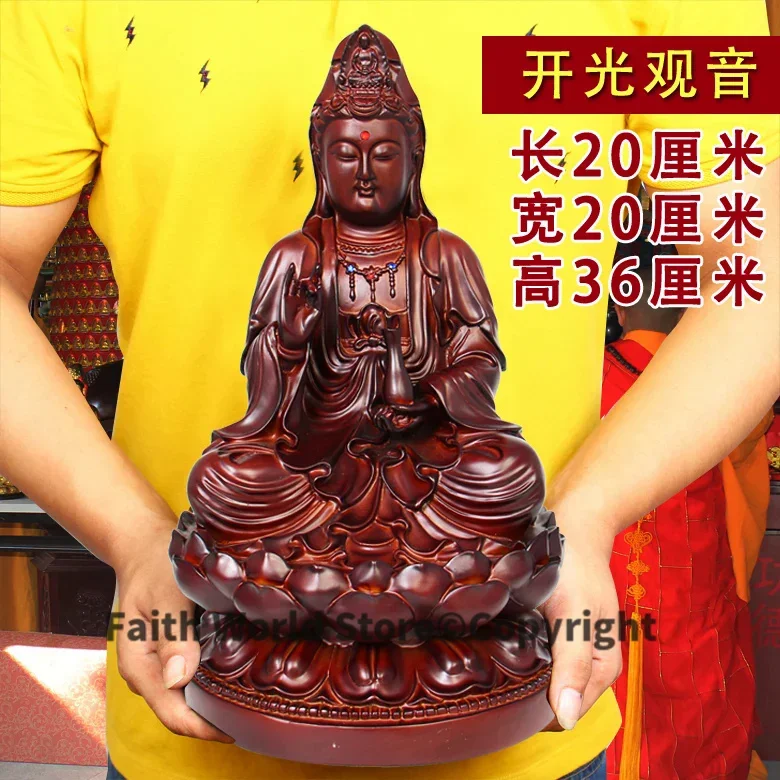 

36CM LARGE # Home Family Bless Healthy GOOD LUCK lobby efficacious Talisman Mascot Guanyin Buddha Sculpture FENG SHUI statue