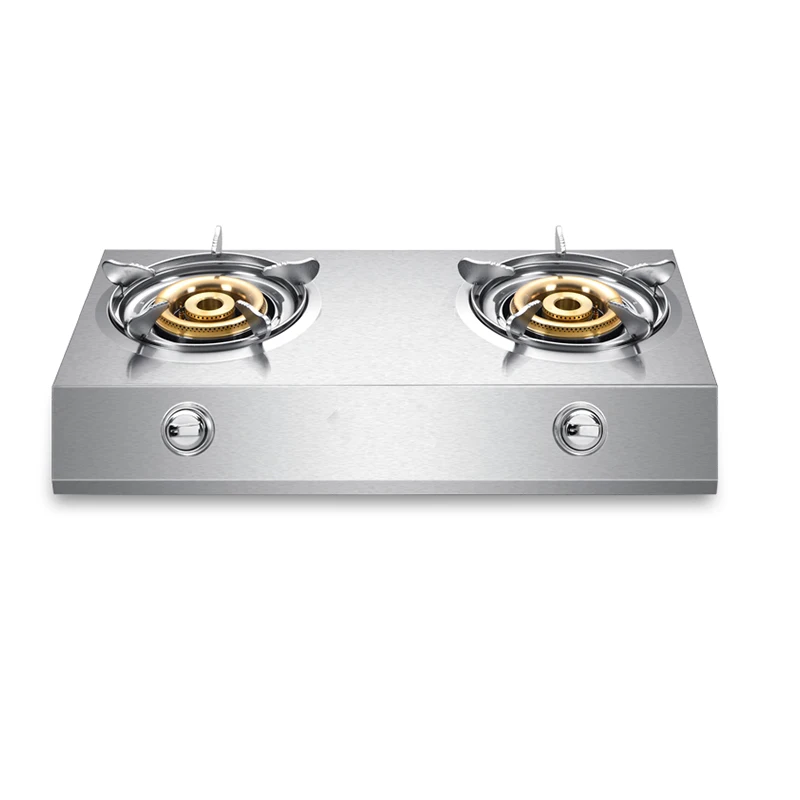 Gas Double Stove Desktop Nine-chamber Fierce Fire Stove Old-fashioned Stainless Steel Double Stove Liquefied / Natural Gas