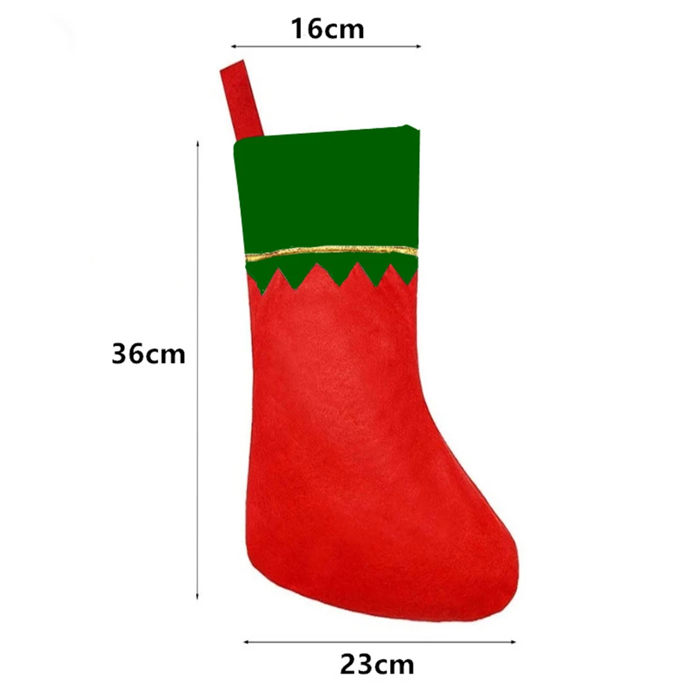 Christmas Stockings Plush Hanging Socks Portable Fireplace Lovely Xmas Tree Decor Large Capacity Elements Cuff Gifts Present Bag