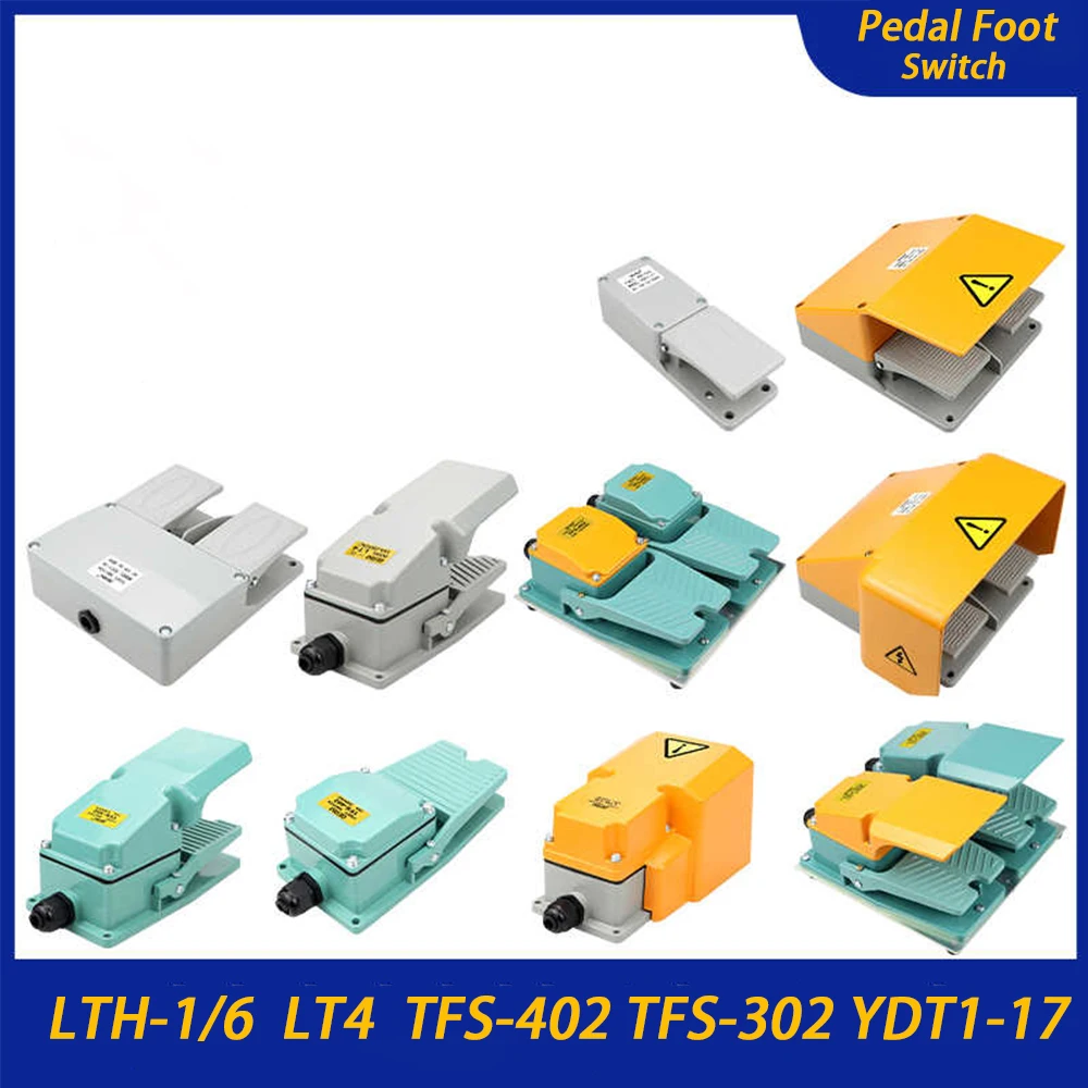

1Pcs LTH-1/6 Pedal Foot Switch AC250V 15A Aluminum Shell Momentary Pedal Switch 1NO1NC For CNC Machine Power Cut-out/strat-up