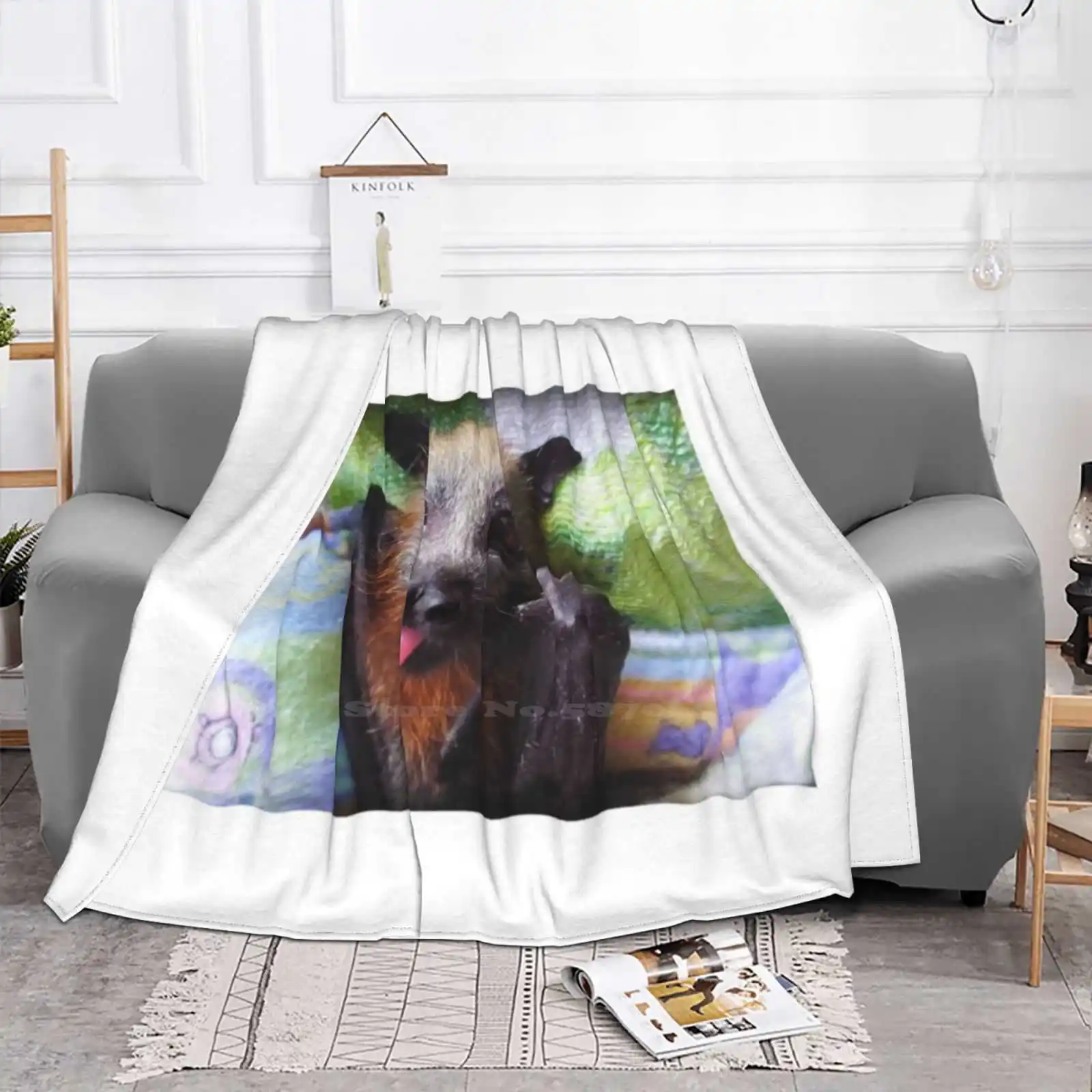 Batzilla-Miss Lip Pear By Batzilla All Sizes Soft Cover Blanket Home Decor Bedding Batzilla Flying Fox Endangered Pollinators