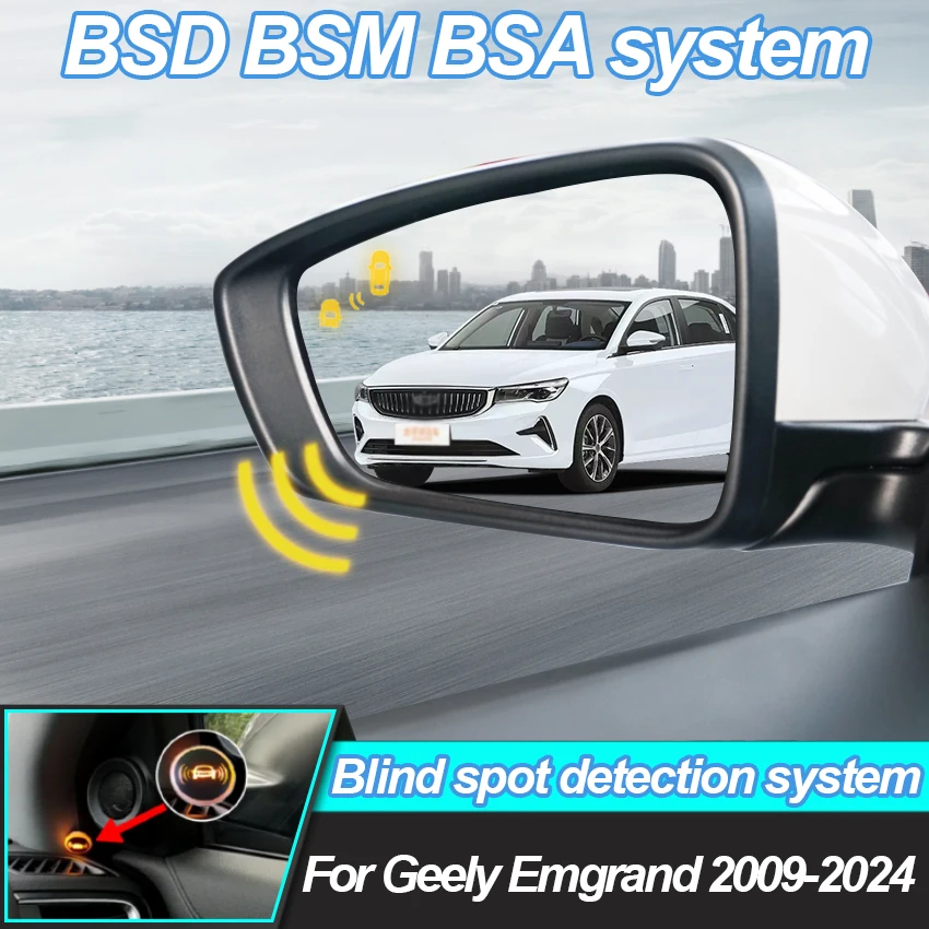 Car BSD BSM BSA Blind Area Spot Warning Drive Mirror Rear Radar Microwave Detection System For Geely Emgrand 2009-2024