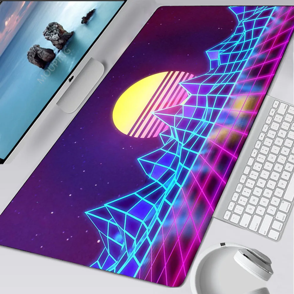 Vaporwave Mousepad Retrowave/synthwave 900X400 Mouse Pad Lucu Meja Tikar Karpet Aksesoris Gaming Komputer Permainan Meja Mouse Tikar