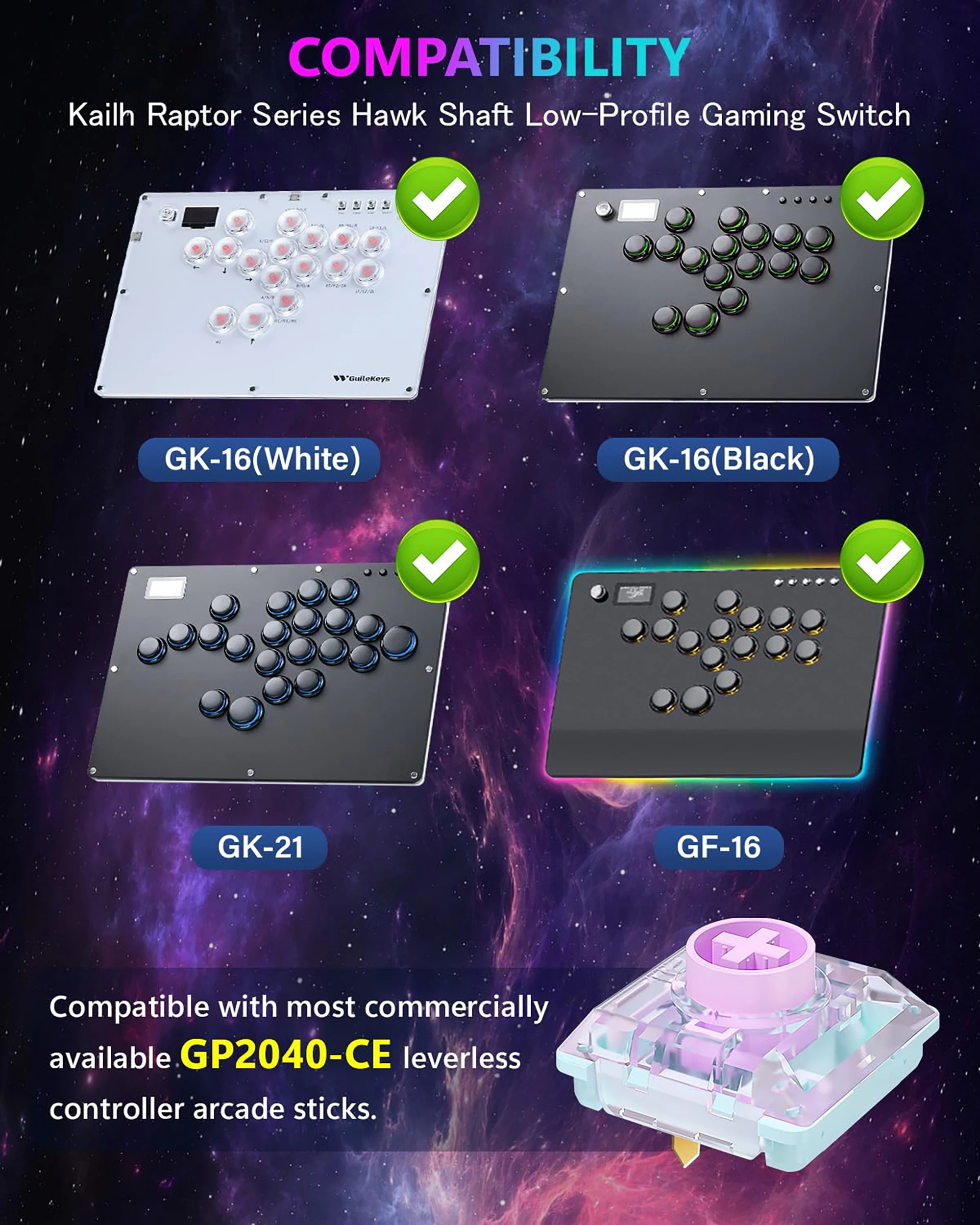 Kailh Hitbox Switch 1353 Purple Iris Mini Low Profile Silent Linear Creamy Switches 30gf für benutzerdefinierte mechanische Gaming-Tastaturen – Detail 11