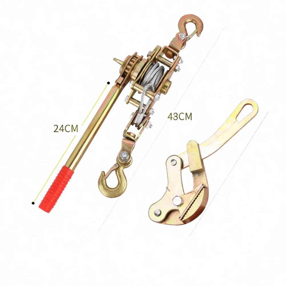 Steel Material Wire Rope Puller Double Hook Ratchet Tightener Manual Cable Tensioning Device Durable Fixing Hardware Tool