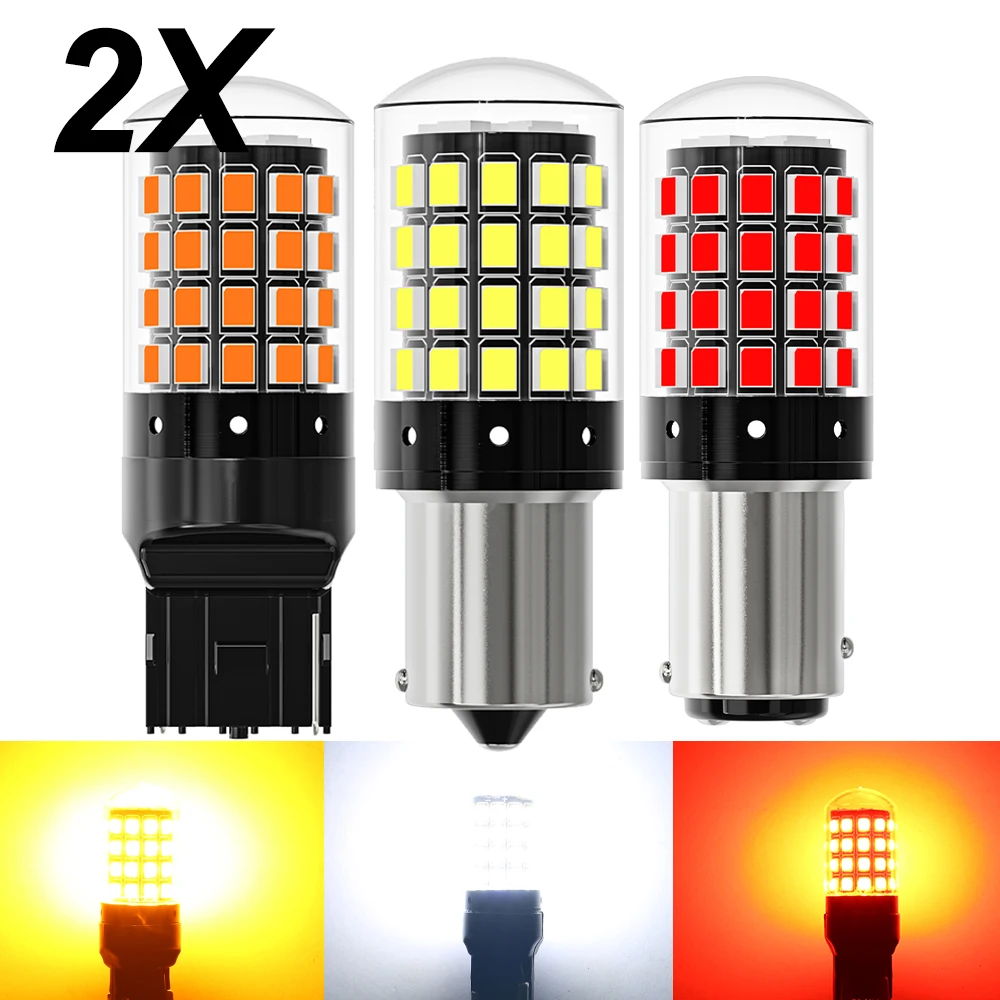 

2x 1156 BA15S P21W BAU15S PY21W 1157 P21/5W BAY15D LED Bulbs 2835 54smd Led CanBus Lamp for Turn Signal Light Reverse Tail Light