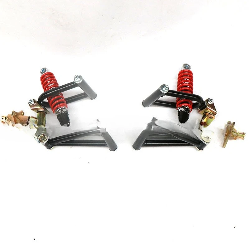 DIY homemade car four-wheel kart front suspension accessories little bull car up and  rocker arm swing arm belt shock absorption