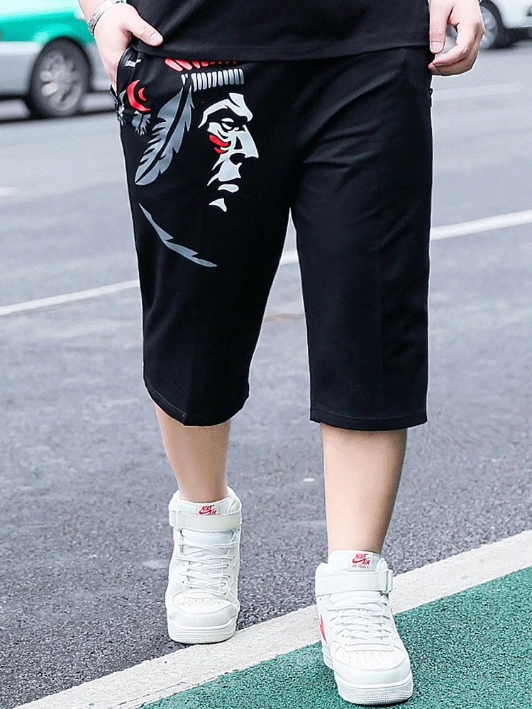 

Мужская летняя одежда больших размеров, свободная посадка, креативный принт, модная мужская одежда с высокой талией, смесь хлопка, удобная спортивная одежда...