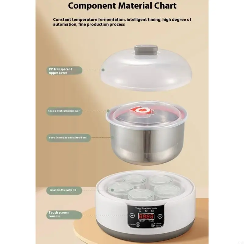 스테인레스 스틸 냄비 5 유리 항아리 자동 발효기 발효 기계 수제 나트 토