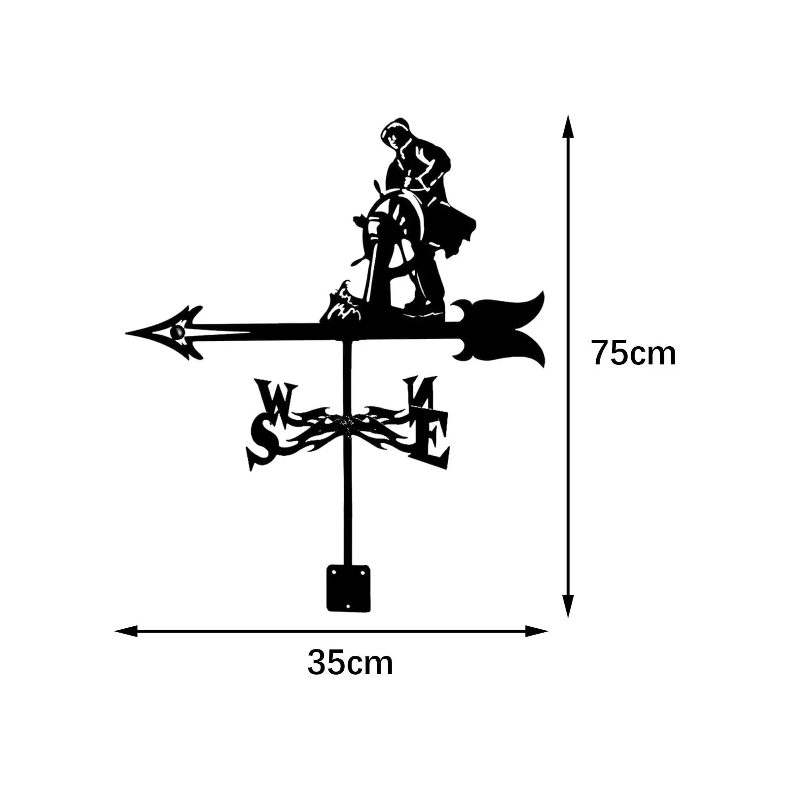 Metal Weathervane Retro Wind Direction Indicator for Farmhouse Terrace Farm view 4