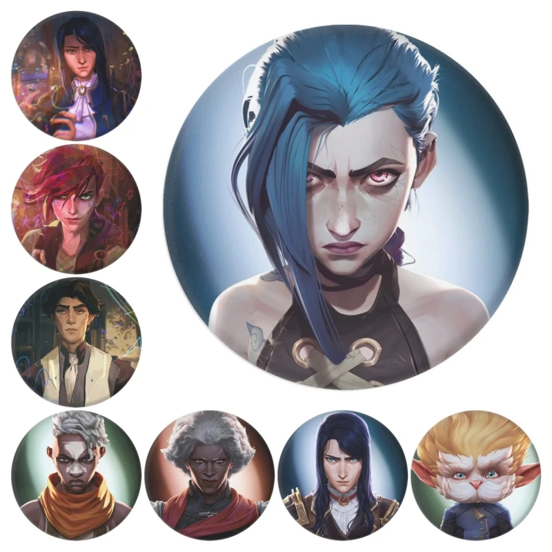 Hot New In League Of Legends The Battle Of Two Cities Badge Collection Decoration Jinx Caitlyn Vi Ekko Hero Children's Gift