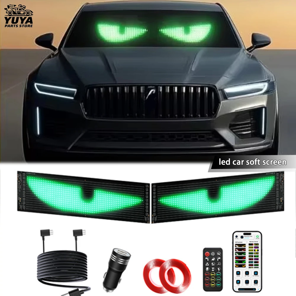 Car led soft screen usb car display APP Bluetooth glass devil's Eye display