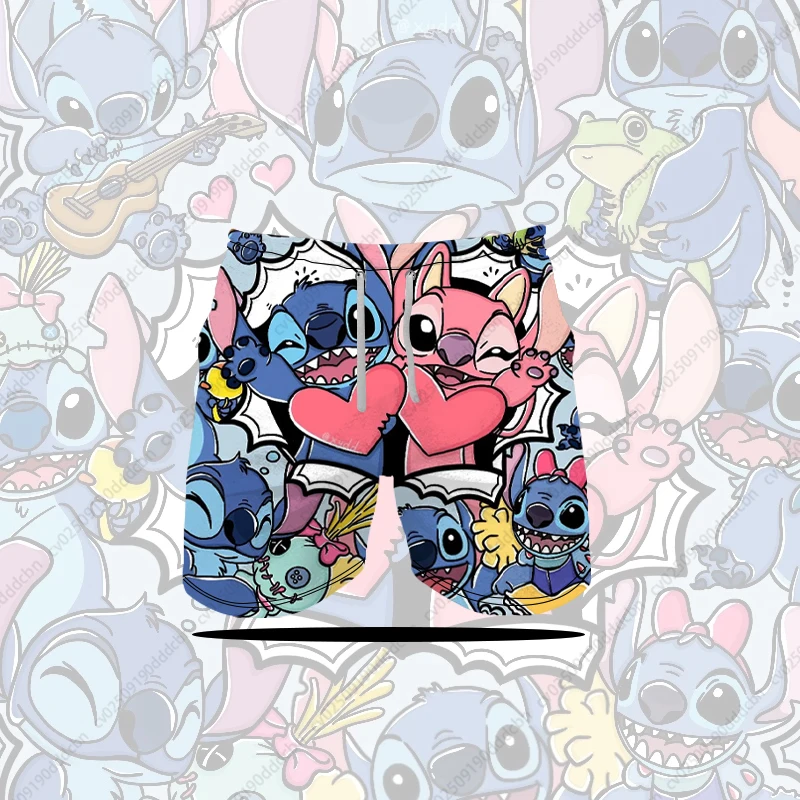 

Disney Lilo & Stitch милый принт пара купальники пляжные шорты модные свободные шорты мужские и женские летние повседневные дышащие шорты