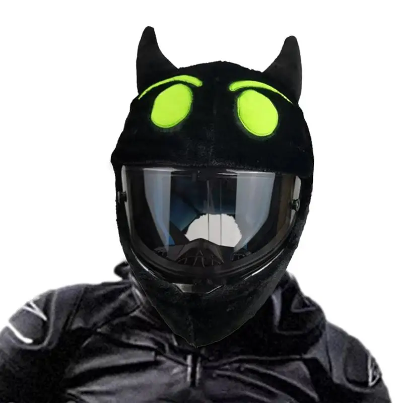 

Helmets Protection Headgear Cover Cartoon Fluffy Plush Set For Motorcycle Full-Face Protective Case Motorbike Safety Trendy